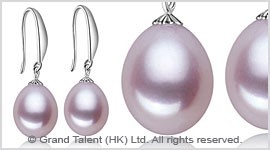 Mauve Freshwater Pearl Sterling Silver Hook Earrings