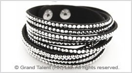 Crystal Rhinestones & Velvet Bracelet