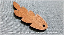 Carved Leaf Wood Bead