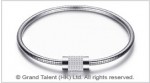Titanium Stainless Steel Wire Rope Crystal Bracelet