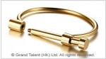 Titanium Stainless Steel D-shape Bar Screw Bangle