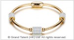 Titanium Stainless Steel Wire Rope Crystal Bracelet