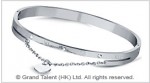 Titanium Stainless Steel Roman Numerals Crystal Bangle