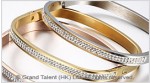 Titanium Stainless Steel Crystal Bangle