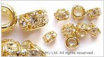 Rhinestone Brass Spacers