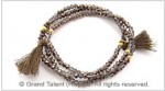 Stretchy tassel wrap crystal bracelet