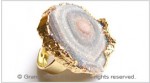 Grey Sun Druzy Agate Ring 