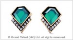 Green Crystal Stud Earrings