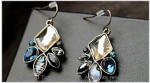 Crystal Abalone Hook Earrings