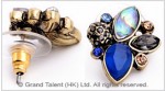 Blue Crystal Abalone Stud Earrings