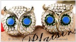 Crystal Owl Enamel Stud Earrings