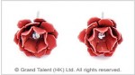 Pink Metal Rose Stud Earrings