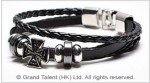 Men's Style Black Woven Multi Leather Bracelet