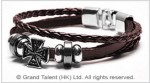 Men's Style Brown Woven Multi Leather Bracelet