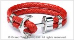 Men's Style Red Double Woven Leather Bracelet