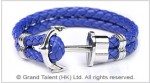 Men's Style Royal blue Double Woven Leather Bracelet