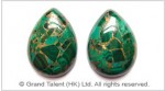 Gold Stripes Green Malachite Cabochon