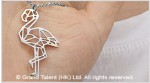Origami Flamingo Stainless Steel Charm