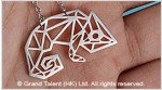 Origami Chameleon Stainless Steel Charm Necklace