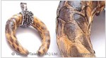 Sand Genuine Snakeskin Horn Pendant