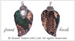 Multi Color Genuine Snakeskin Leaf Pendant