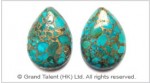 Gold Stripes Turquoise Cabochon