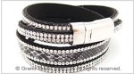 Leatherette & Crystals Bracelet