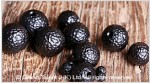 Natural Black Ebony Carved Wood Bead