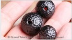 Natural Black Ebony Carved Wood Bead