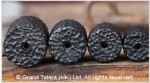 Natural Black Ebony Carved Wood Bead