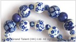 Assorted Blue Porcelain Ceramic Beads