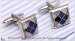 Cat's Eye Checkered Brass Designer Cufflinks