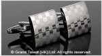 Laser Checkered Brass Designer Cufflinks