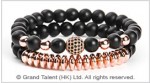 Matte Black Crystal Rose Gold-Plated Hematite Bracelet