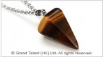 Tigereye Hexagonal Cone Pendant Chain Necklace