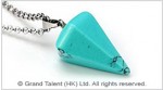 Blue Turquoise Hexagonal Cone Pendant Chain Necklace