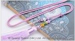 Light Purple Chinese Knotted String Cord Tassel Necklace with Jade Beads