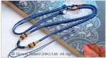 Blue Chinese Knotted String Cord Necklace