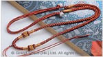 Brick Red Chinese Knotted String Cord Necklace