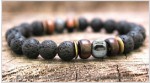 Men's Style Natural Lava Hematite Bracelet