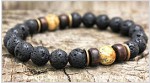 Men's Style Natural Lava Picture Jasper Bracelet