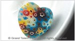 Frosted Millefiore Glass Heart Pendant
