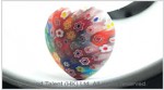 Frosted Millefiore Glass Heart Pendant