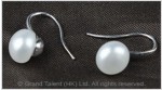 White Freshwater Pearl Sterling Silver Hook Earrings