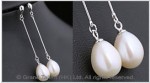 White Freshwater Pearl Sterling Silver Pin Earrings